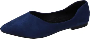 Flats for Women Pointed Toe Slip On Shoes Comfortable Flat Shoes Suede Ballet Flats Dress Shoe