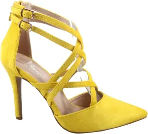 Forever Link Young-02 Womens Closed Pointy Toe Dorsay Ankle Strap Stiletto High Heel Pump Sandal