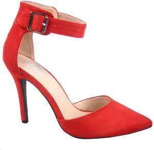 Forever Link Young-02 Womens Closed Pointy Toe Dorsay Ankle Strap Stiletto High Heel Pump Sandal