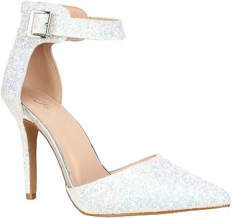 Forever Womens Pointy Toe Ankle Strap Stiletto High Heel Pump Sandal Shoes