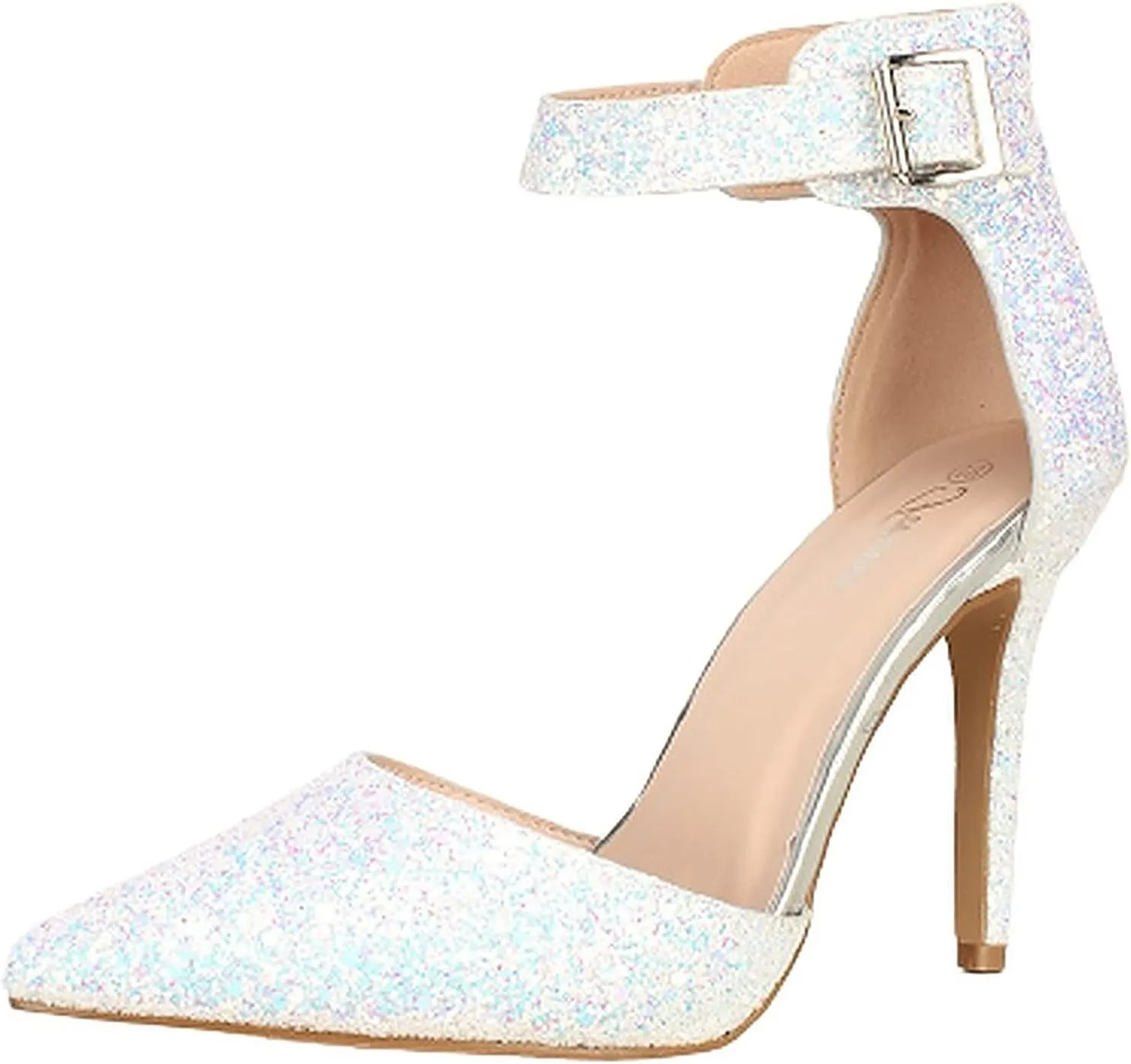 Forever Womens Pointy Toe Ankle Strap Stiletto High Heel Pump Sandal Shoes