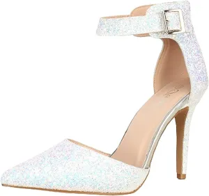 Forever Womens Pointy Toe Ankle Strap Stiletto High Heel Pump Sandal Shoes