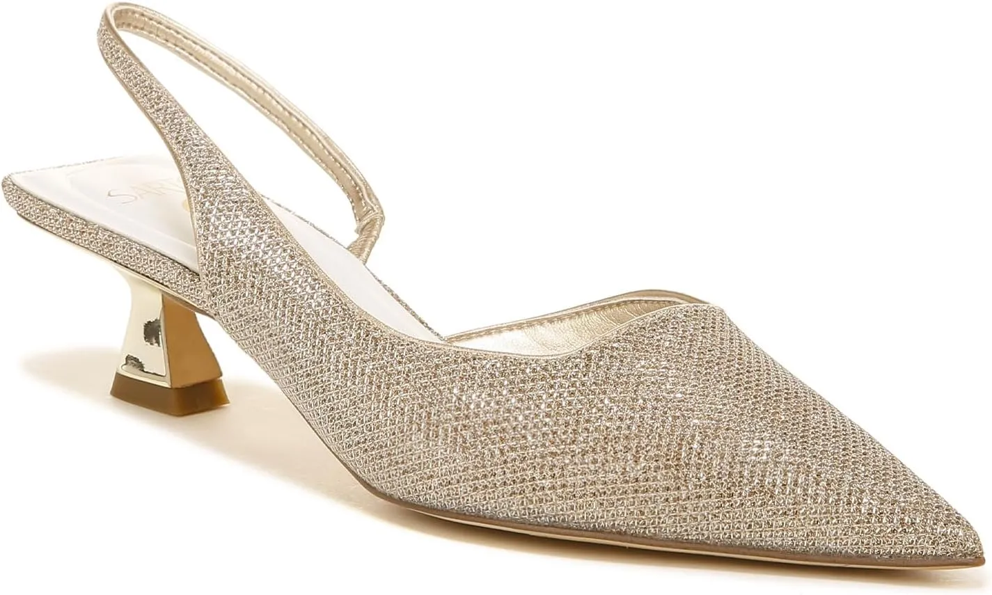 Franco Sarto Women's Devin Pointed Toe Kitten Heel Slingback Pump