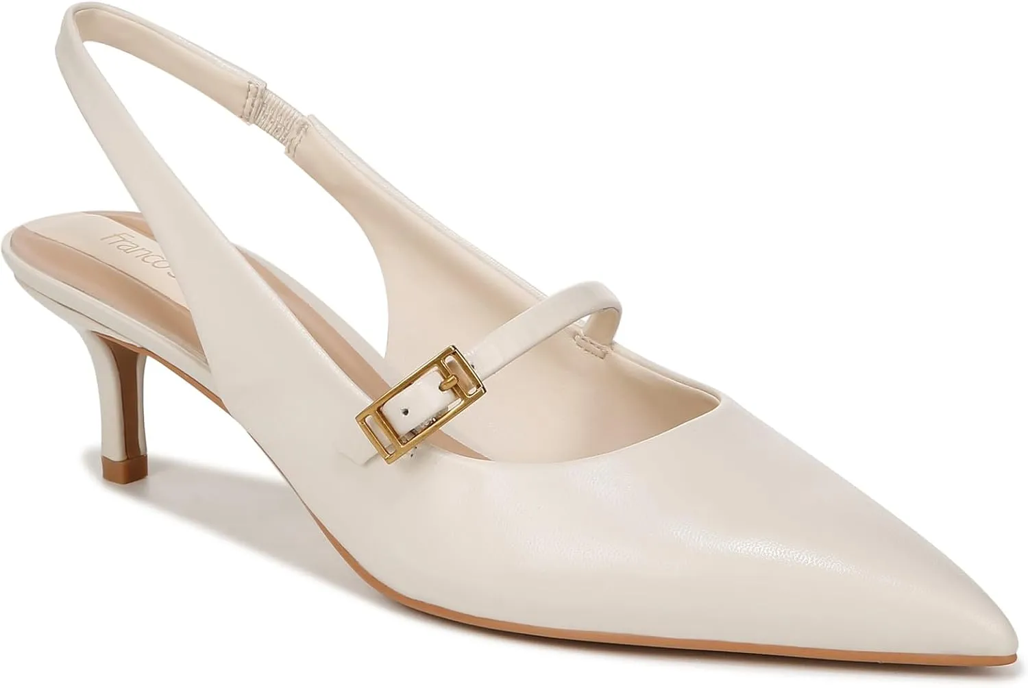 Franco Sarto Women's Khloe Pointed Toe Slingback Kitten Heel Pump