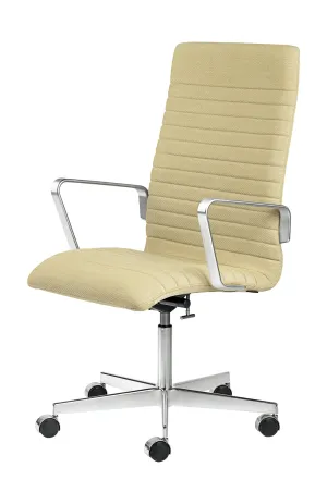 Fritz Hansen Oxford Premium Højdejusterbar Armstol Stof Mellemryg, Gul 
