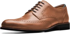 FSJ Men's Oxford Dress Shoes Classic Brogues Wing Tips Lace Up Punched Round Toe Derby Prom Oxford Shoes Size 4-16 US