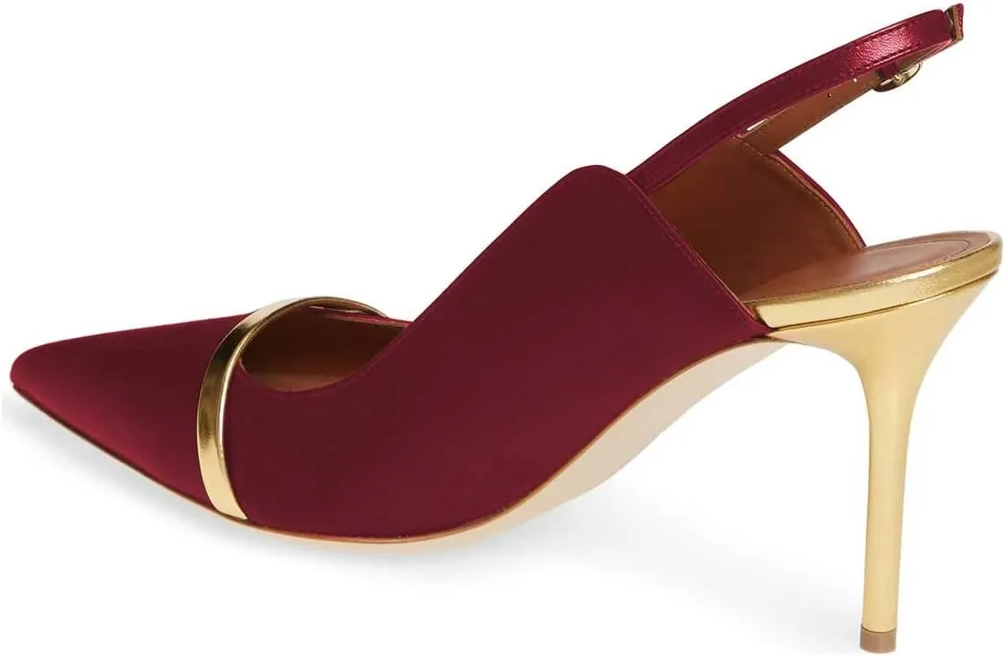FSJ Women Classy Pointed Toe Thin High Heel Slingback Pump Office Prom Dress Shoes Size 4-15 US