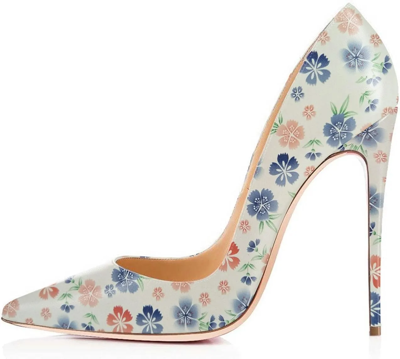 FSJ Women Fashion High Heel Pump Stilettos Pointy Toe Evening Party Dress Print Shoes Size 4-15 US