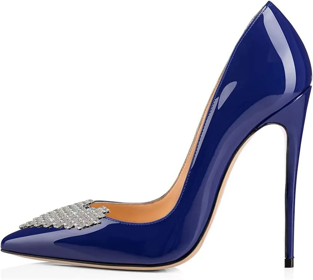 FSJ Women Fashion High Heel Pump Stilettos Pointy Toe Evening Party Dress Print Shoes Size 4-15 US