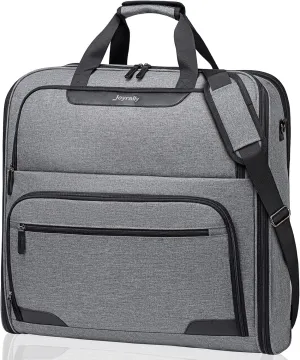 Garment Bags for Travel, Double Layered Carry on Garment Bag with Shoulder Strap, Foldable Suit Travel Bags for Men, Wrinkle Free Garment Travel Bag for Hanging Clothes, Dark Grey