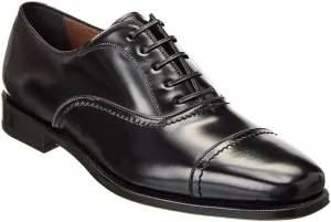 Genuine SEUL (EE/Wide) Leather Cap Toe Welted Oxford Formal Men's Black Dress Shoes (Salvatore
