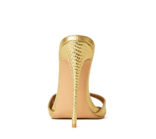 GIA GOLD VEGAN MULES
