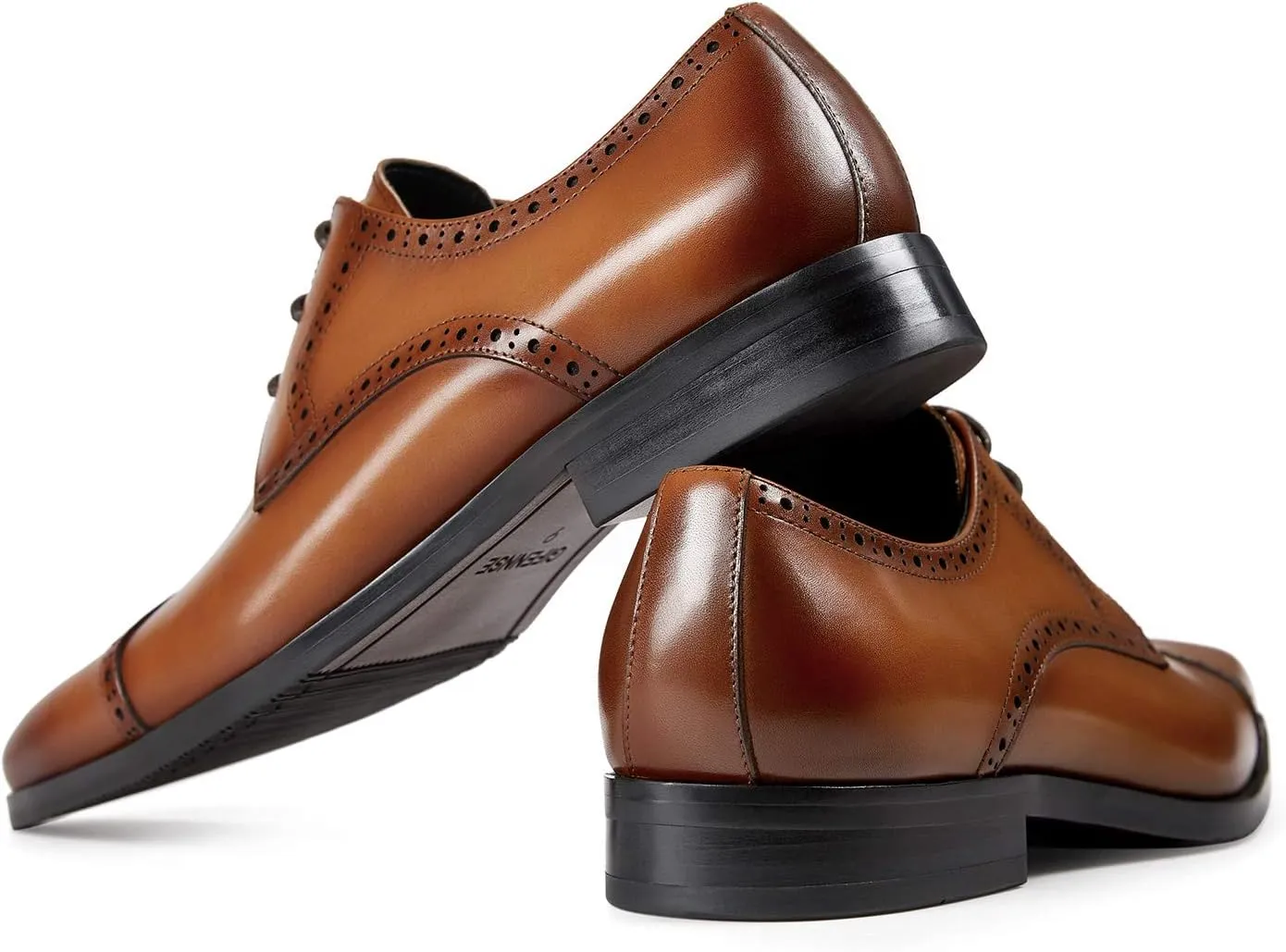 GIFENNSE Men's Dress Shoes Classic Calfskin Leather Wedding Oxford Formal Shoes