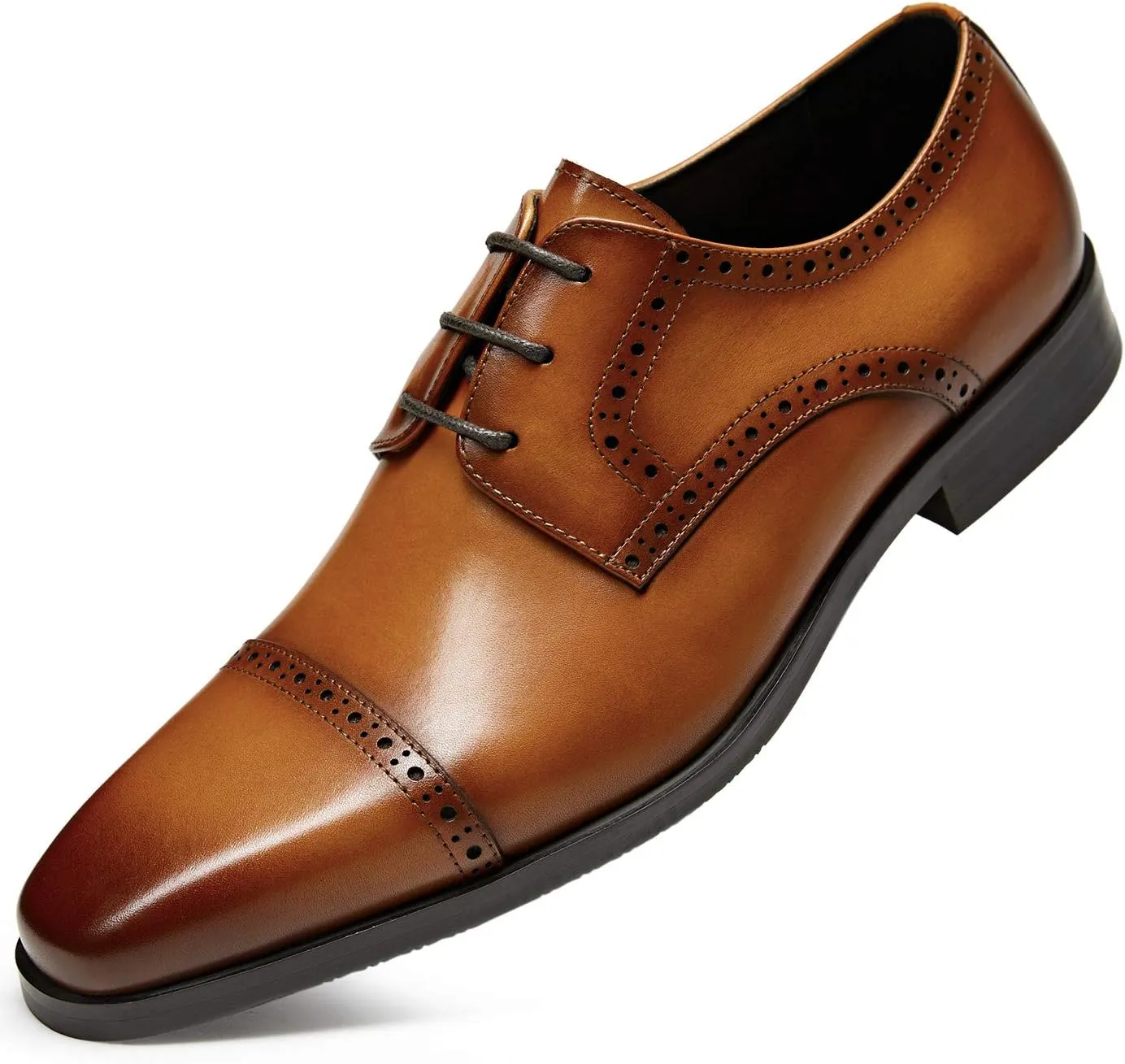GIFENNSE Men's Dress Shoes Classic Calfskin Leather Wedding Oxford Formal Shoes