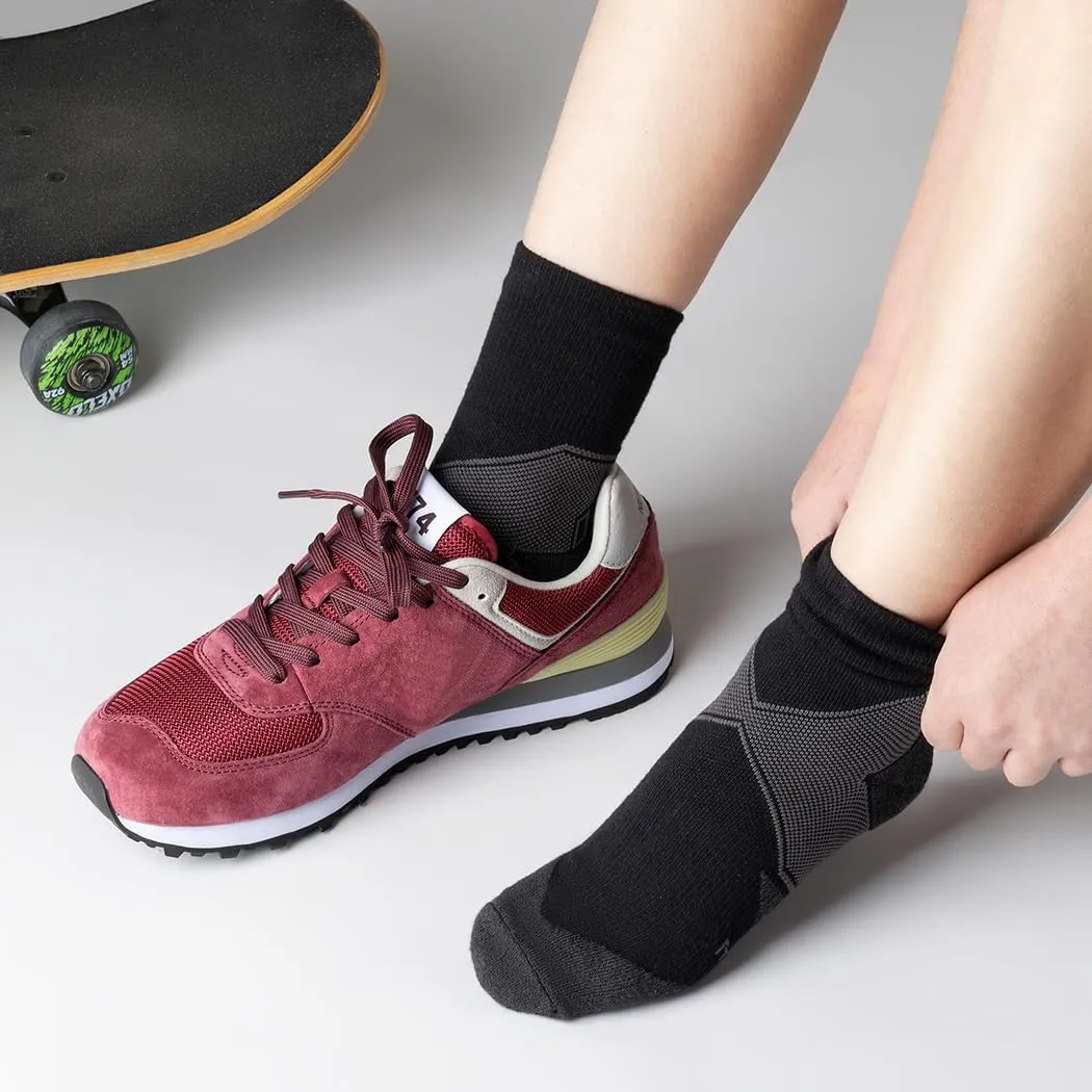 GLENMEARL Crew Socks for Women, 5 Pair Cushioned Athletic Cotton Sock, Warm Calf Boot Socks, Crew Sock for Hiking Running