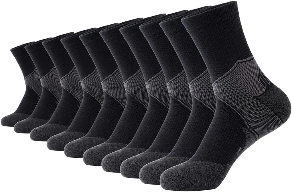 GLENMEARL Crew Socks for Women, 5 Pair Cushioned Athletic Cotton Sock, Warm Calf Boot Socks, Crew Sock for Hiking Running