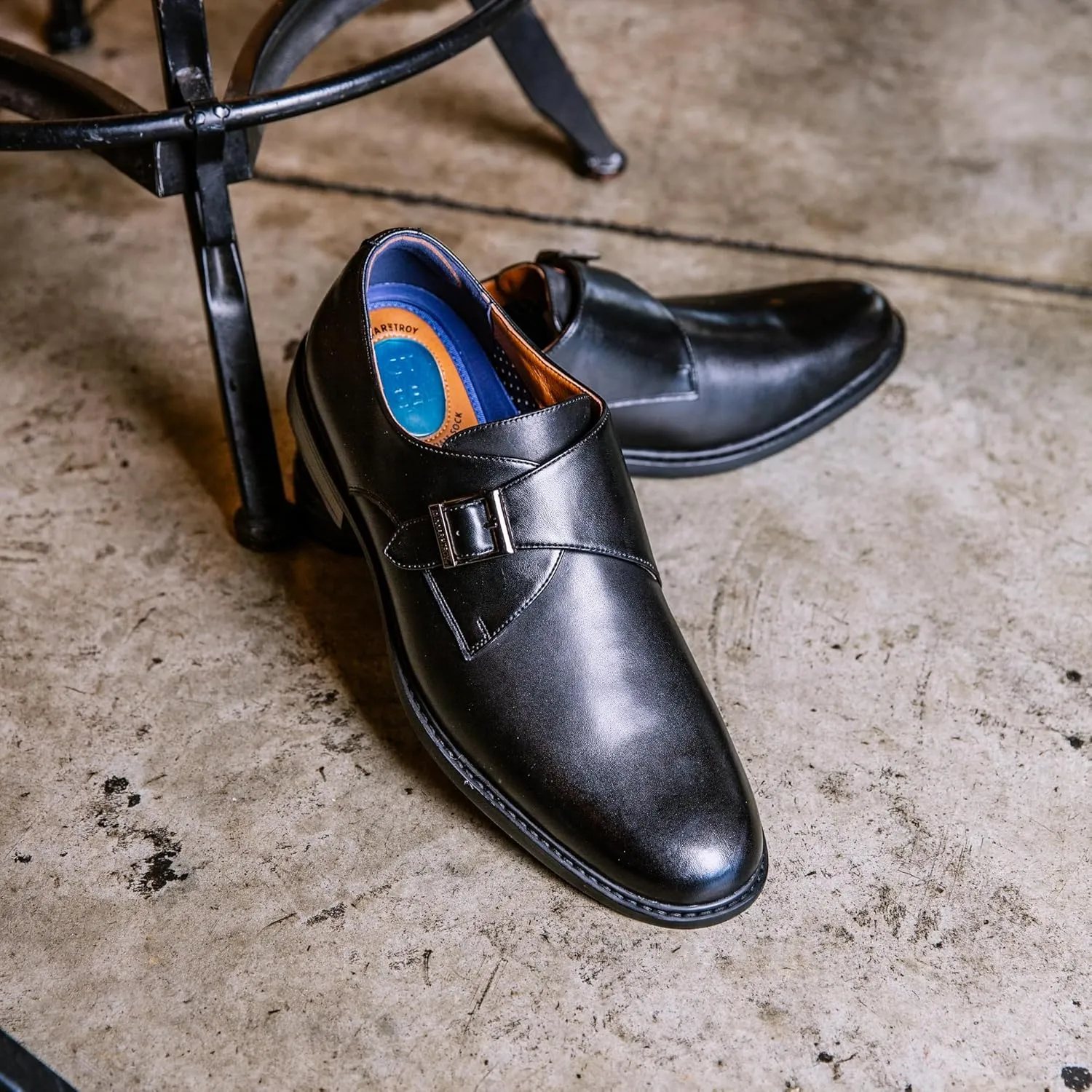 Gunnar and Troy Maverick Mens Dress Shoes Oxford | Single Monk Strap Dress Shoes for Men | Classic Wingtip Oxford Silhouette with Leather Uppers