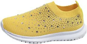 GUTZBSY Womens Rhinestones Glitter Fashion Mesh Walking Shoe,Bling Sneakers for Women Rhinestones