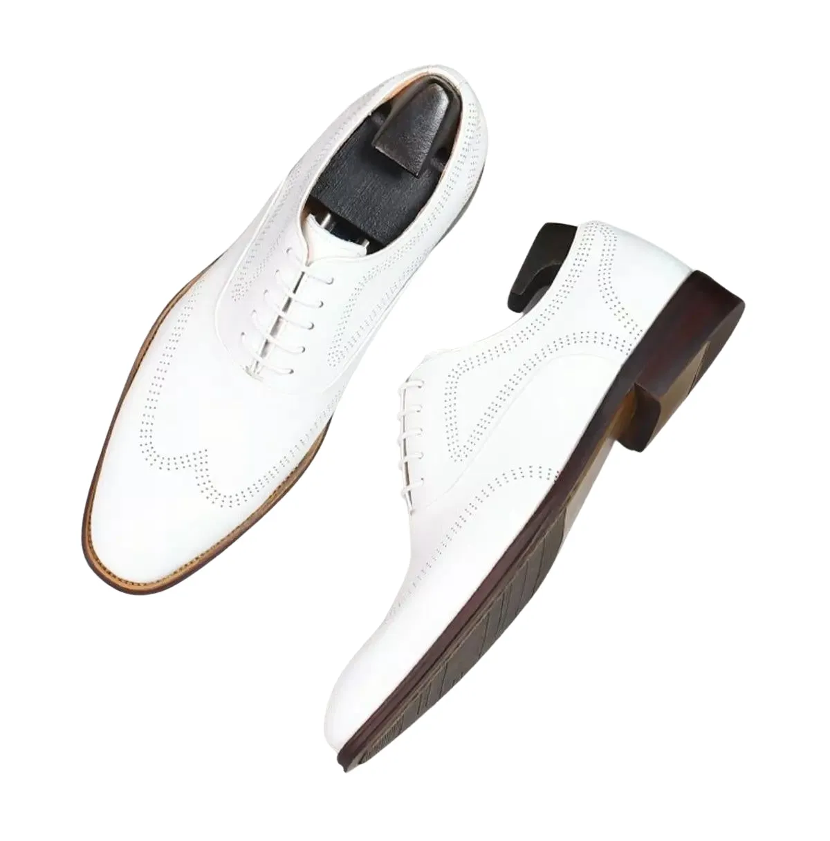 Handmade Leather Classic Wingtip Oxford Dress Shoes