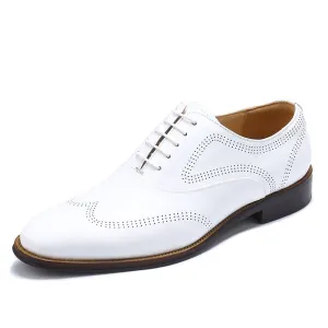 Handmade Leather Classic Wingtip Oxford Dress Shoes
