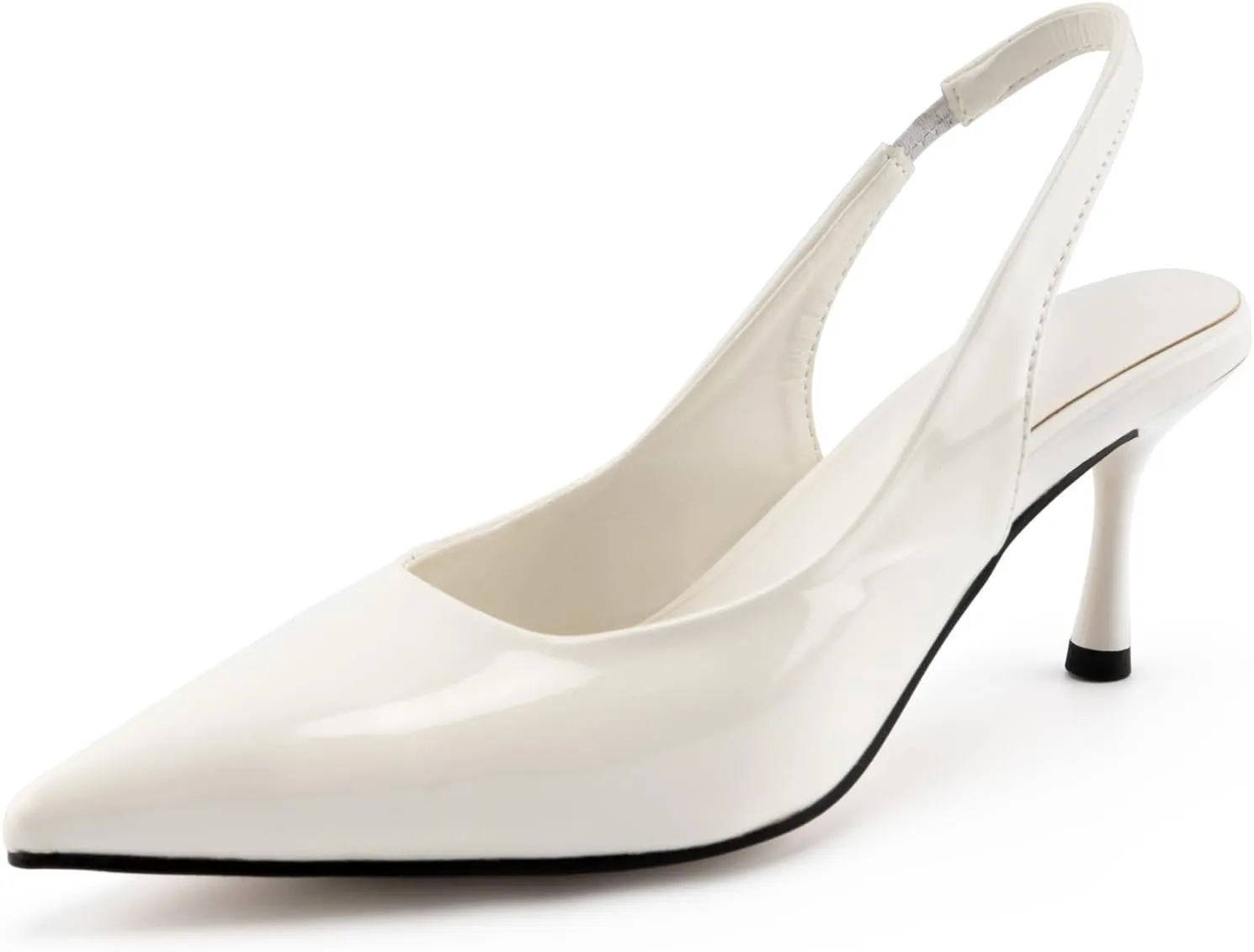heelchic Women's Kitten Heel, Closed Pointed Toe Low Heel, Comfortable Pumps Shoes for Women Dress Shoes