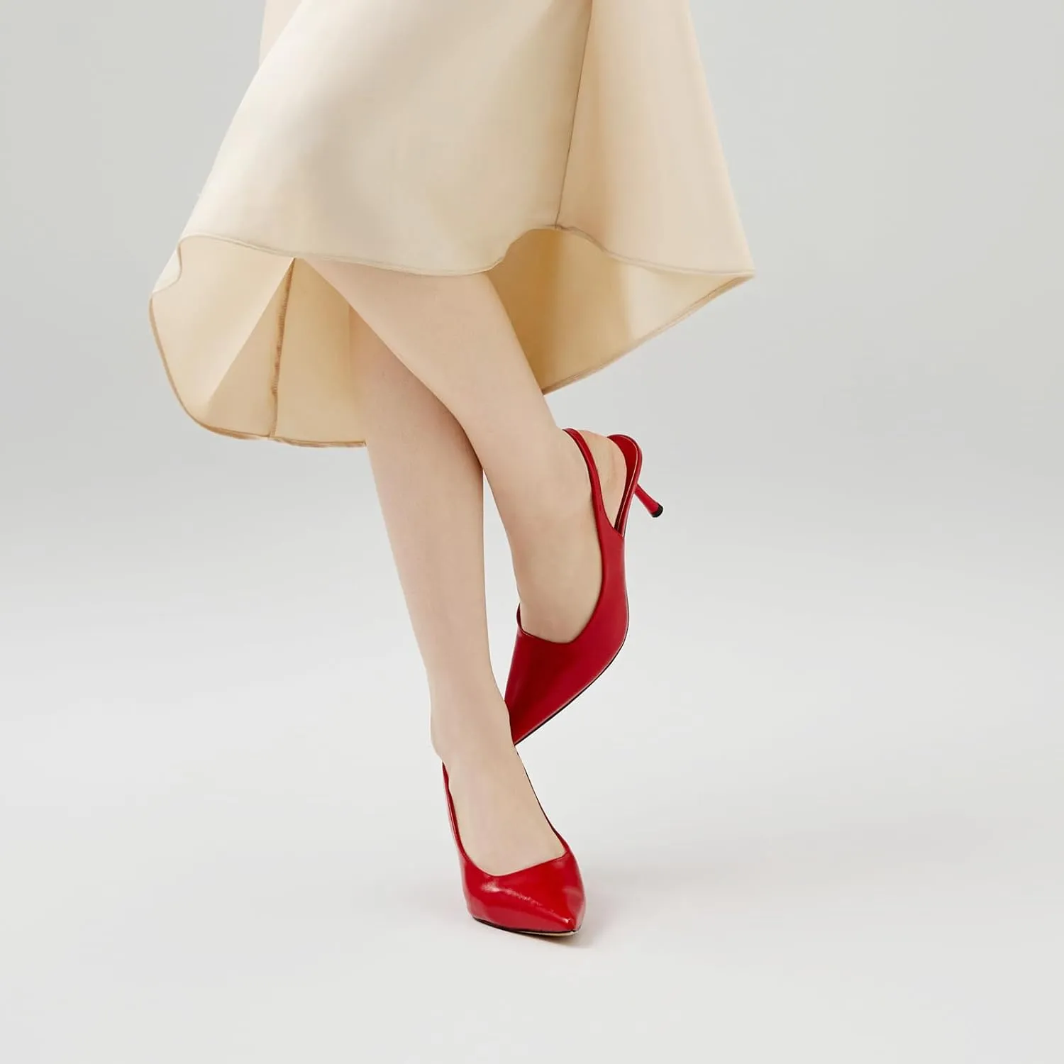 heelchic Women's Kitten Heel, Closed Pointed Toe Low Heel, Comfortable Pumps Shoes for Women Dress Shoes