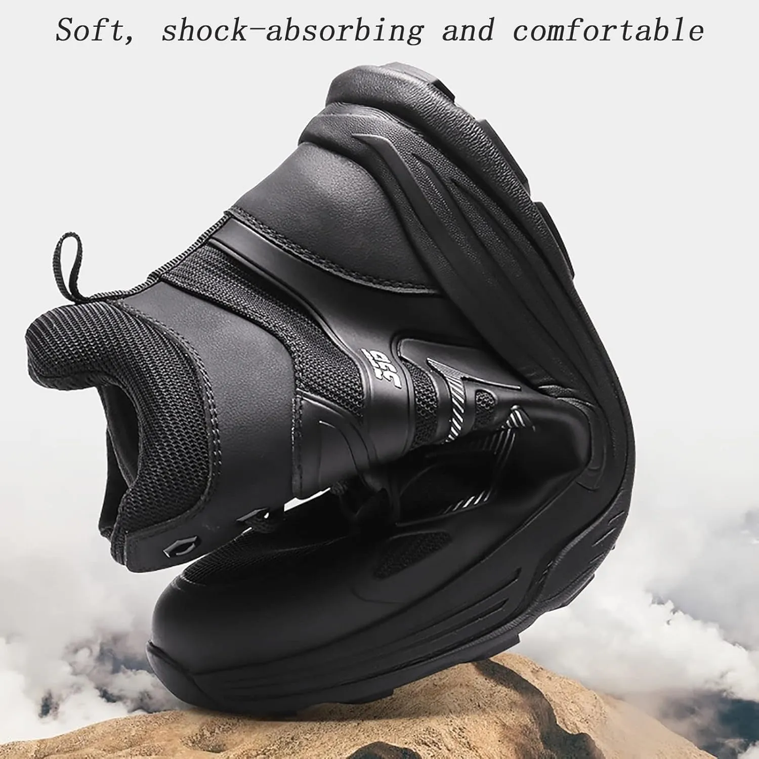 High-top Combat Boots, Spring and Autumn Outdoor Non-slip Wear-resistant Rubber Thick-soled Desert Boots, for Breathable Mountaineering Combat Boots