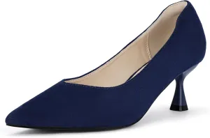 IDIFU IN3 Women's Pumps Kitten Closed Toe Heels Low Pointed Toe Heels Wedding Bridal Office Formal Work Prom Dress Shoes for Women Comfortable Dressy Trendy Cute Pumps Shoes