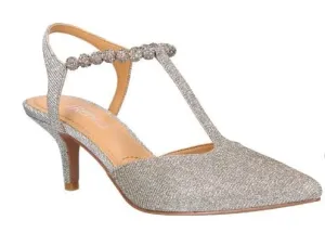 J Renee Women's Nimah Pointed Toe Pump Pewter Dance Glitter