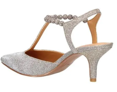 J Renee Women's Nimah Pointed Toe Pump Pewter Dance Glitter