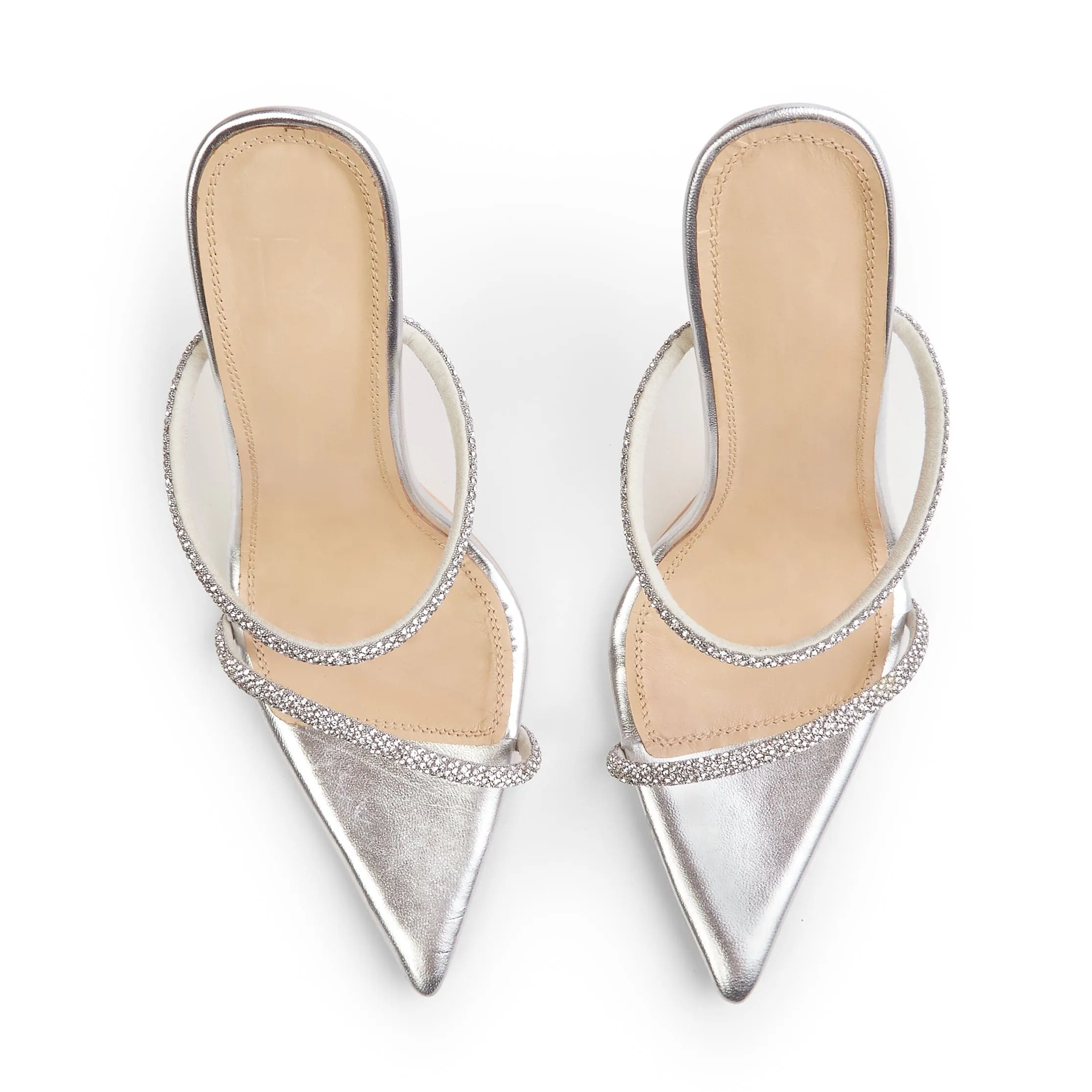 Jasmine Two- Strap 100mm Mule (Silver)