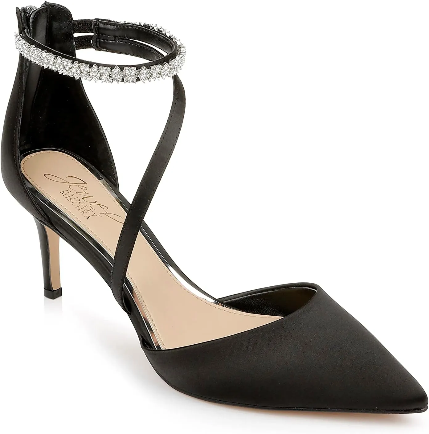 Jewel Badgley Mischka Alaia Pointed-Toe Kitten Heel