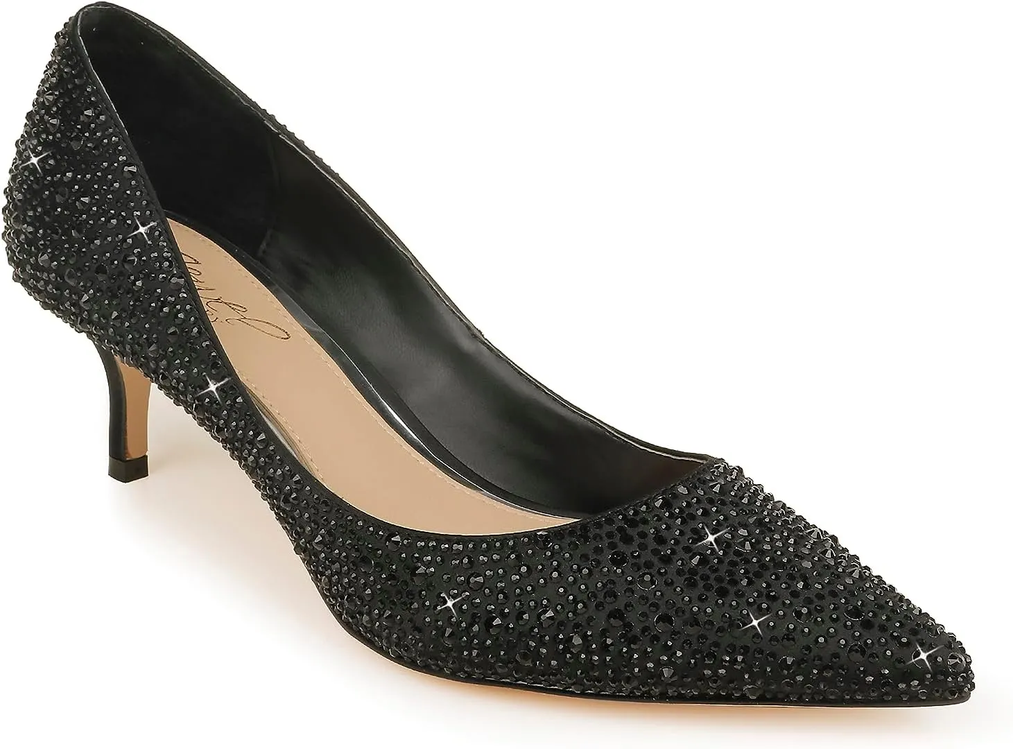 Jewel Badgley Mischka Frenchie Pointed Toe Kitten Heel