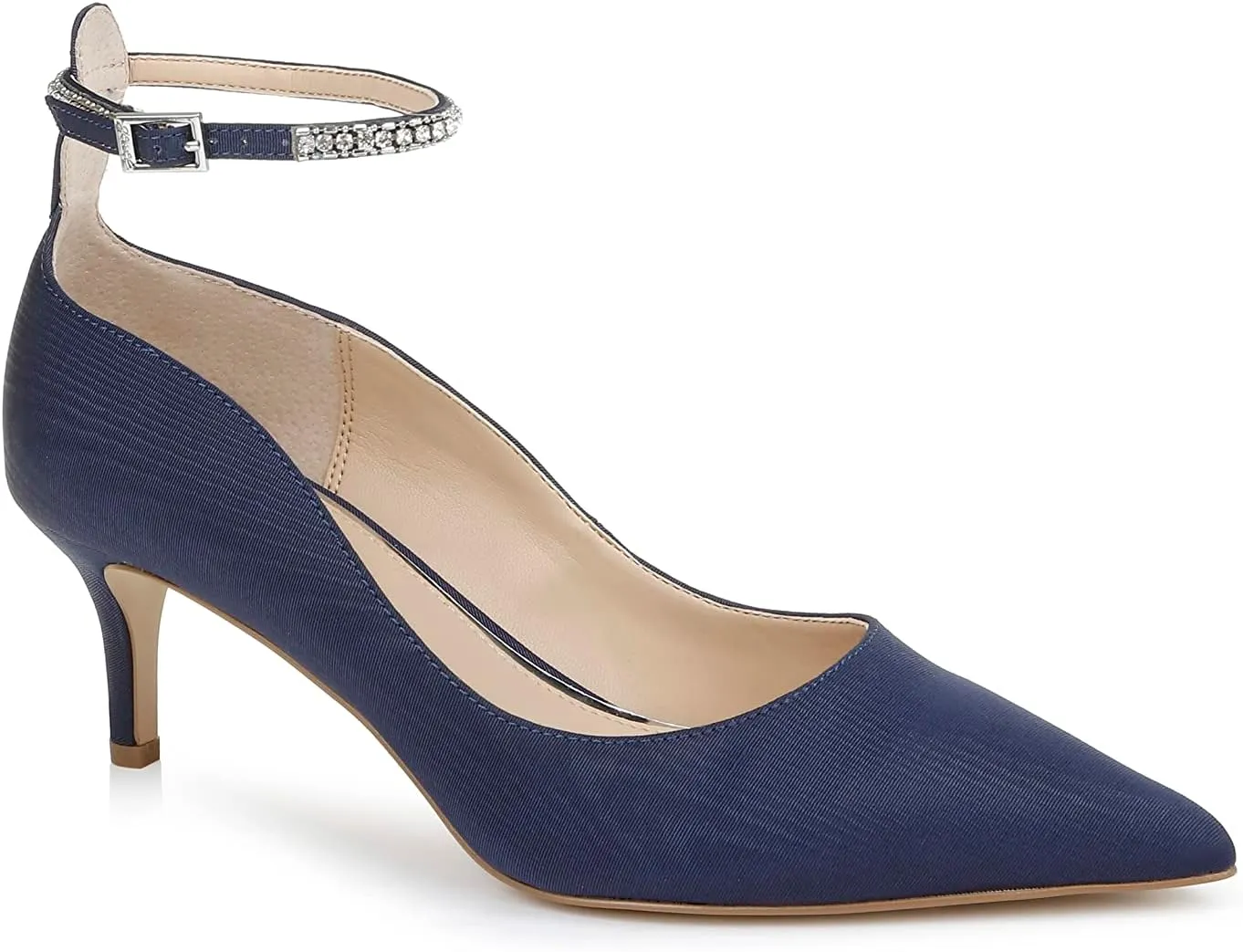 Jewel Badgley Mischka Jamila Ankle Strap Kitten Heel