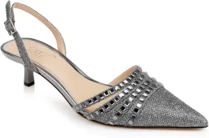 Jewel Badgley Mischka Katalina Bejeweled Slingback with Kitten Heel