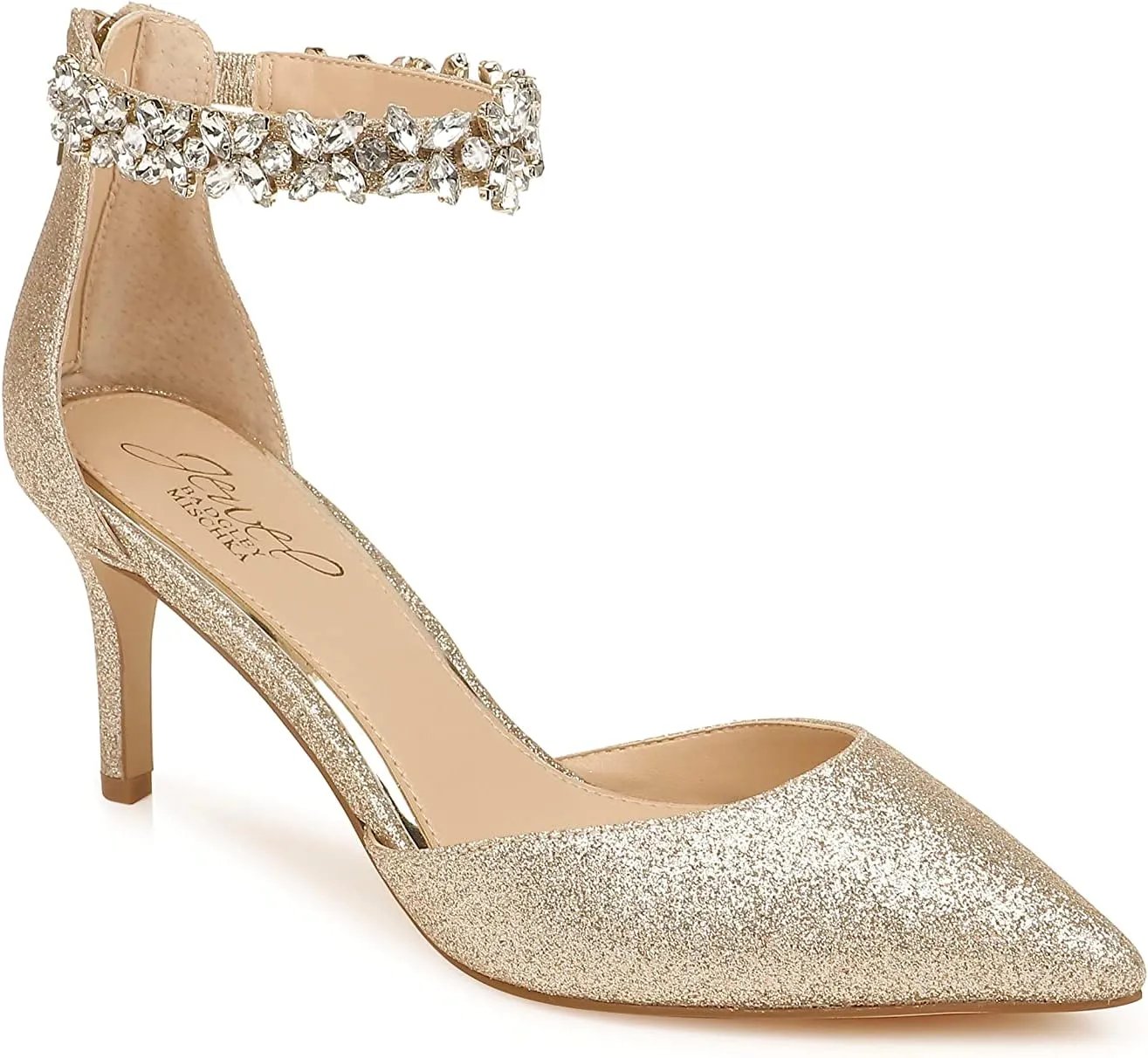 Jewel Badgley Mischka Raleigh Pointed Toe Kitten D'Orsay