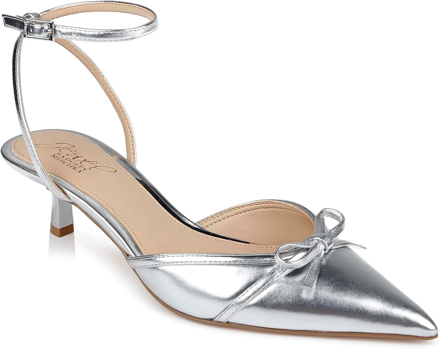 Jewel Badgley Mischka Talasia Pointed Toe Kitten Heels
