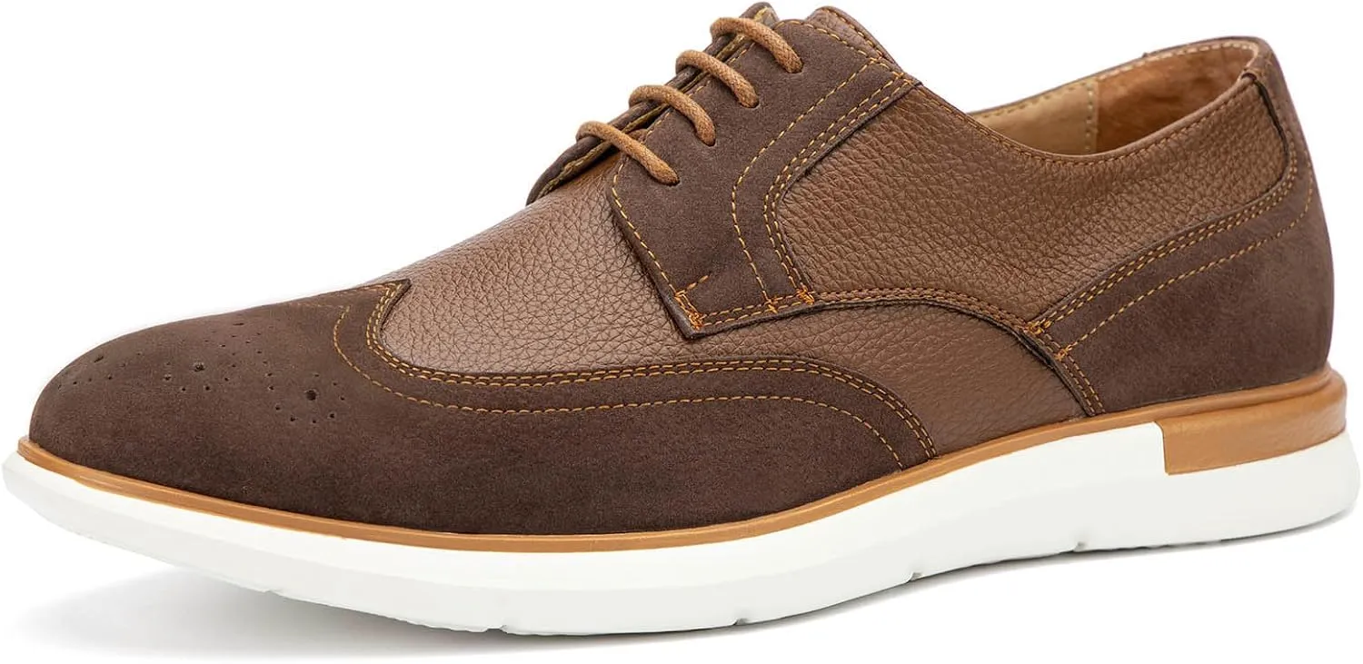 JITAI Men's Casual Oxford Dress Shoes Classic Modern Business Lace-up Wingtip Shoes