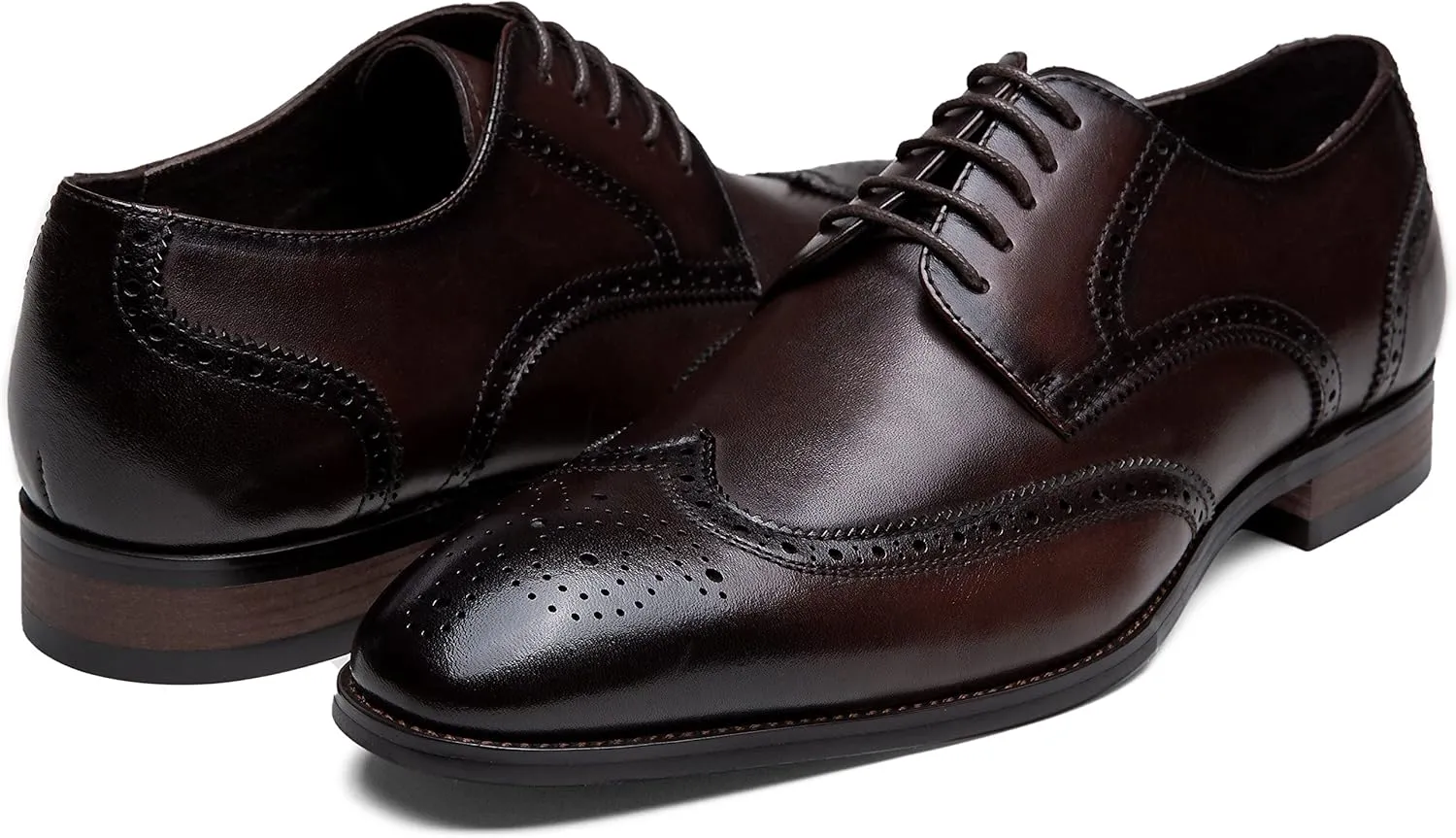 Jousen Men's Dress Shoes Leather Classic Formal Mens Oxfords Retro Derby Oxford