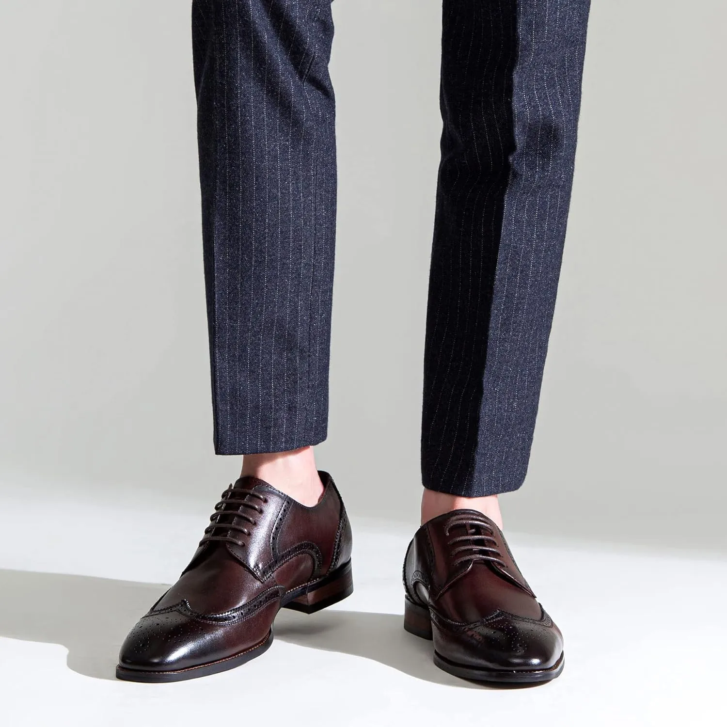 Jousen Men's Dress Shoes Leather Classic Formal Mens Oxfords Retro Derby Oxford