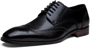 Jousen Men's Dress Shoes Leather Classic Formal Mens Oxfords Retro Derby Oxford
