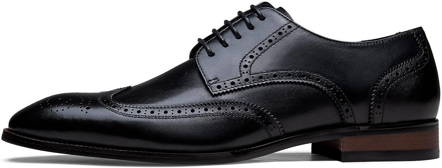 Jousen Men's Dress Shoes Leather Classic Formal Mens Oxfords Retro Derby Oxford