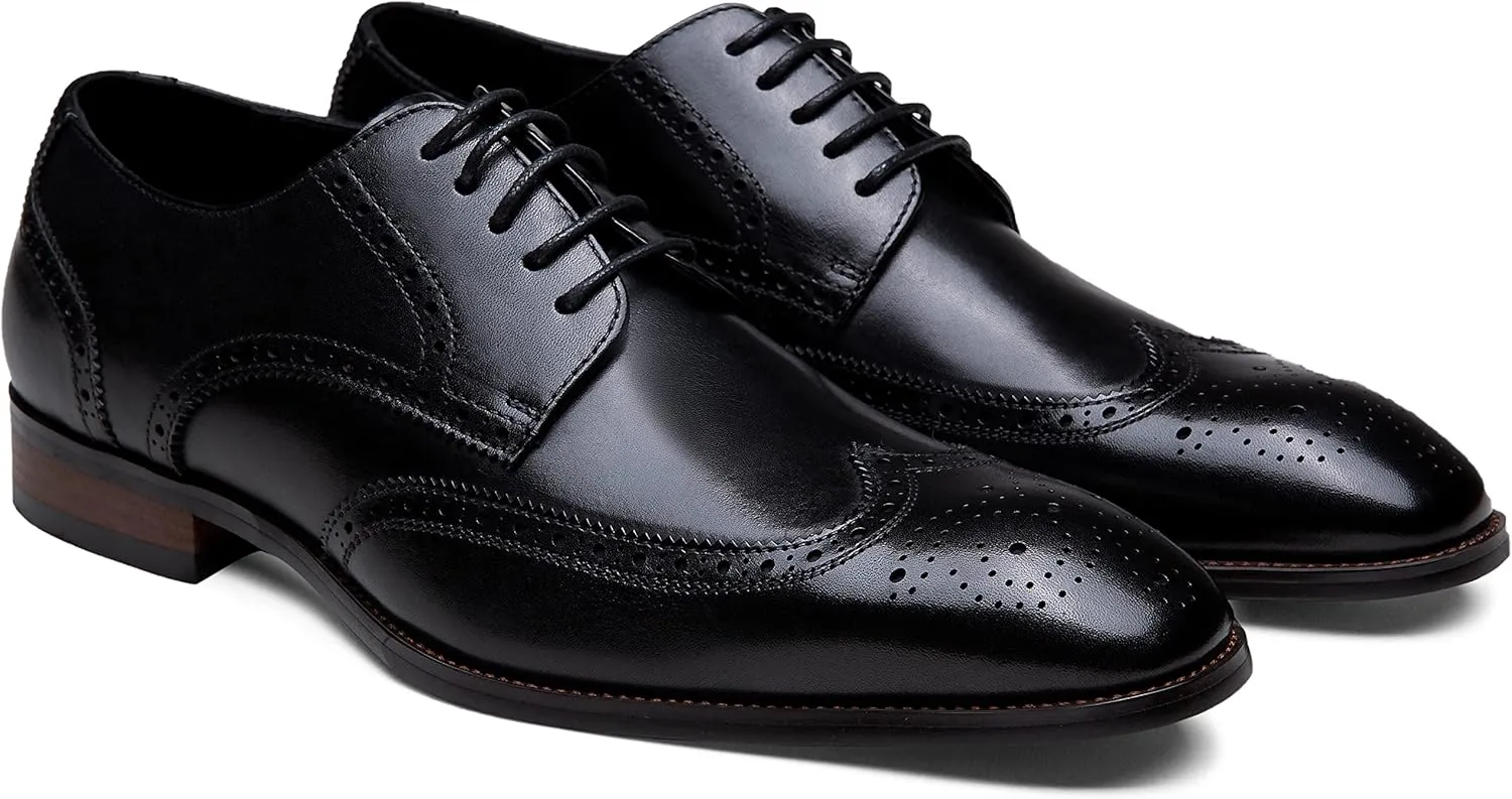 Jousen Men's Dress Shoes Leather Classic Formal Mens Oxfords Retro Derby Oxford