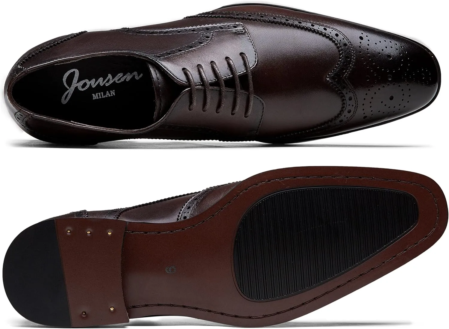 Jousen Men's Dress Shoes Leather Classic Formal Mens Oxfords Retro Derby Oxford