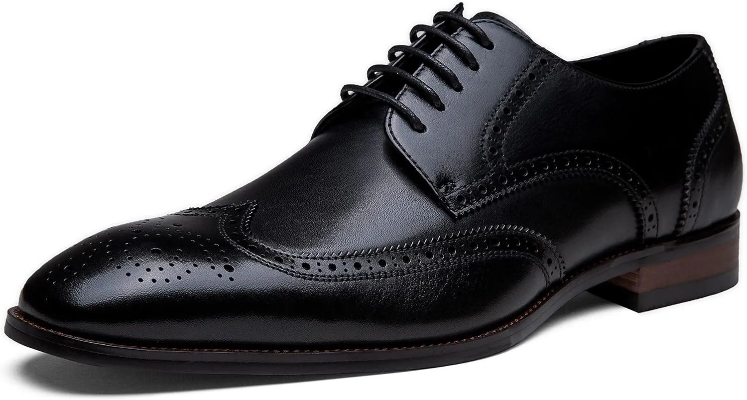 Jousen Men's Dress Shoes Leather Classic Formal Mens Oxfords Retro Derby Oxford