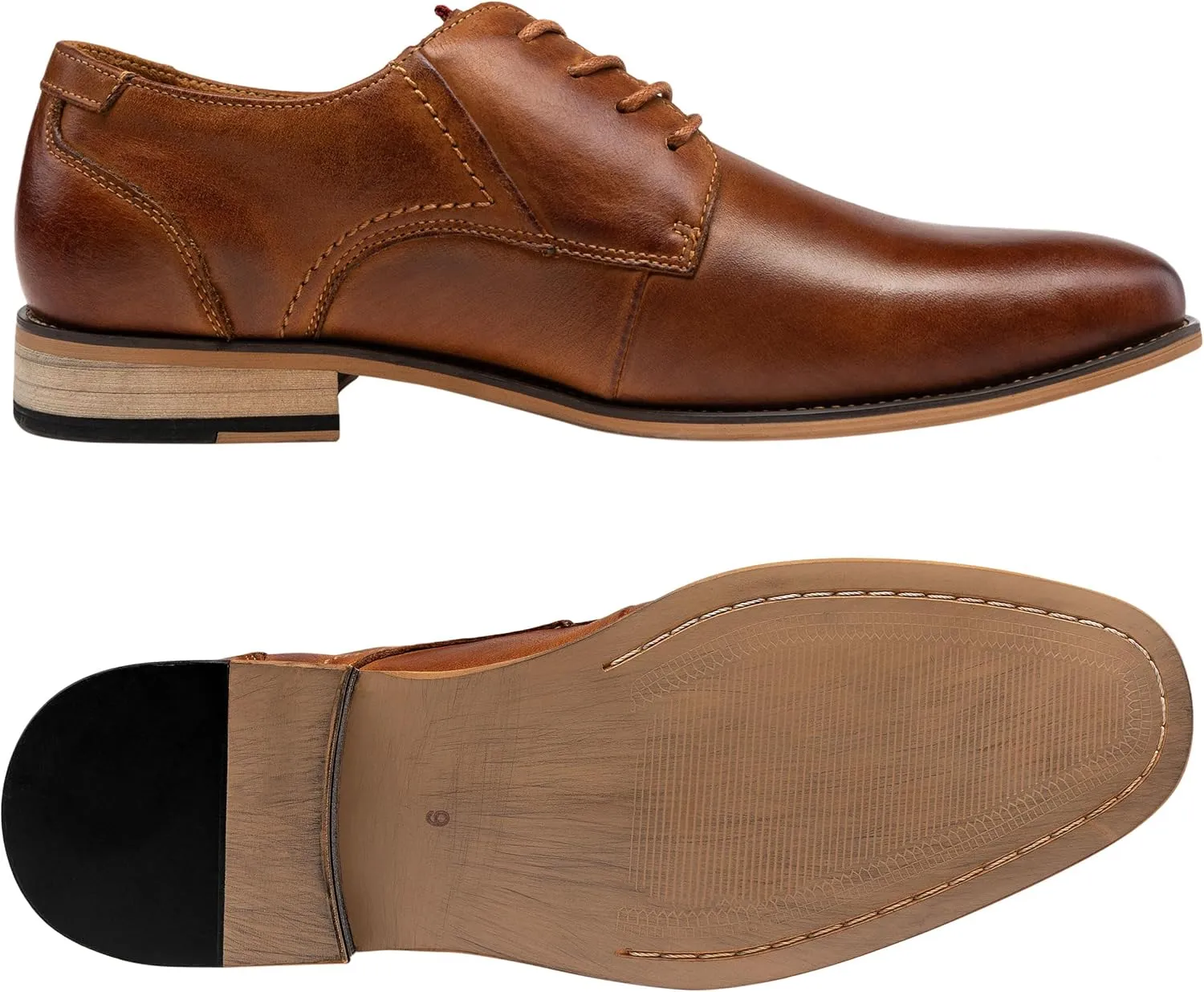 Jousen Men's Dress Shoes Leather Classic Formal Mens Oxfords Retro Derby Oxford