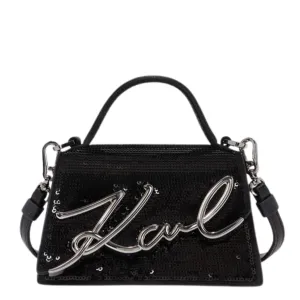 KARL LAGERFELD K/SIGNATURE SEQUIN SMALL CROSSBODY BAG