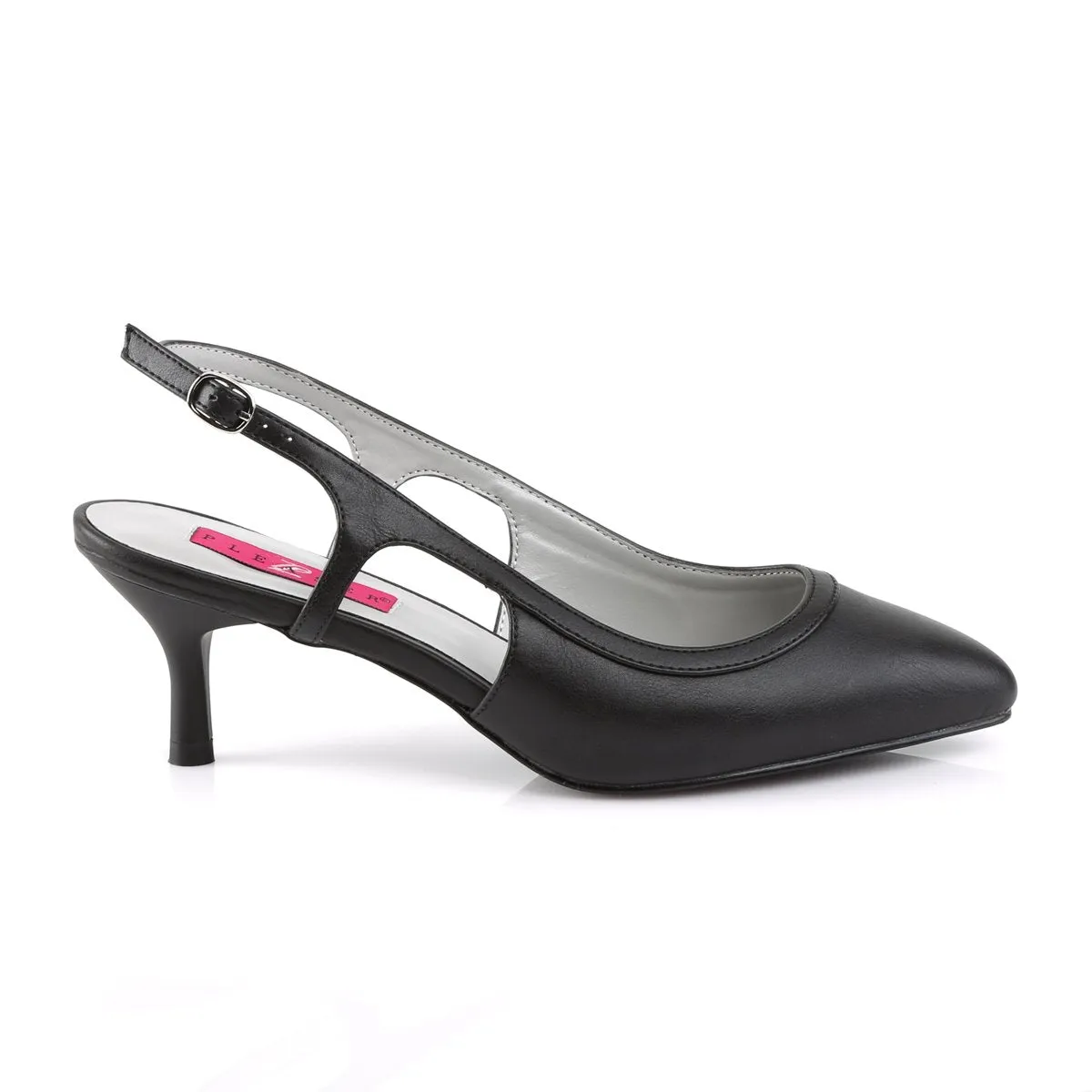 KITTEN-02 Pleaser Pink Label 2.5 Inch Heel Black Fetish Shoe