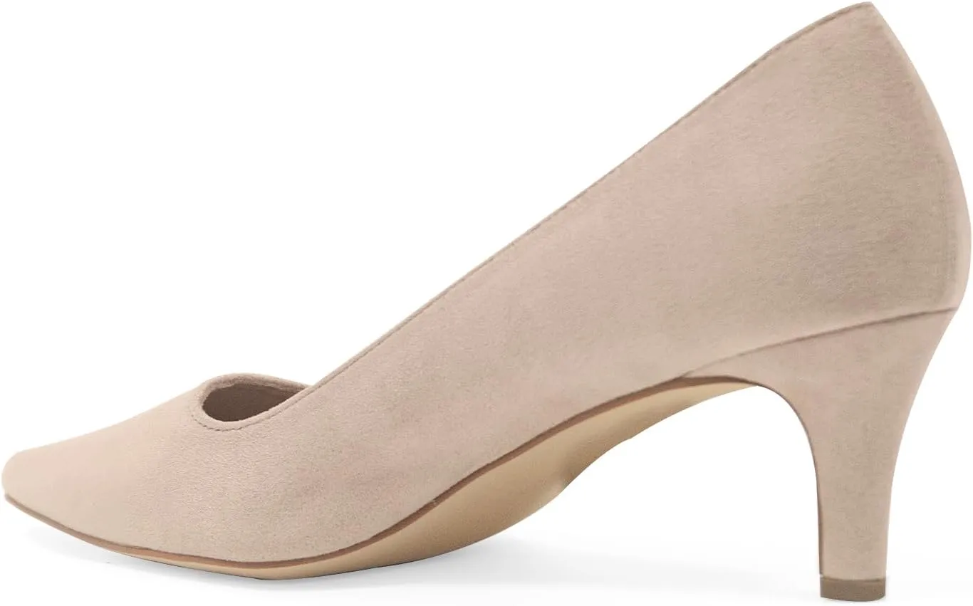 Kitten Heels for Women Closed Toe Heels 2 inch Low Heel Comfortable Pump Shoes for Women Work Casual Party Dressy Wedding