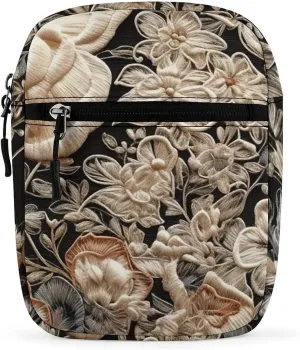 Lace Embroidery Floral Oxford Cloth Ammo Crossbody Shoulder Bag Medic Bag Classic Small Messenger Crossbody Bag Unisex Classic Canvas Shoulder Bag for Women, Bookbag for Work